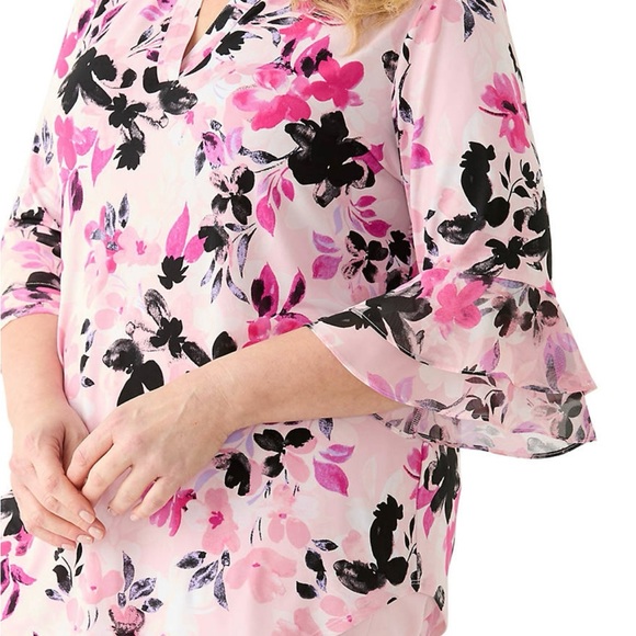 NWT Kasper Plus Flutter Sleeve Blouse, Everyday Knit - Picture 4 of 10